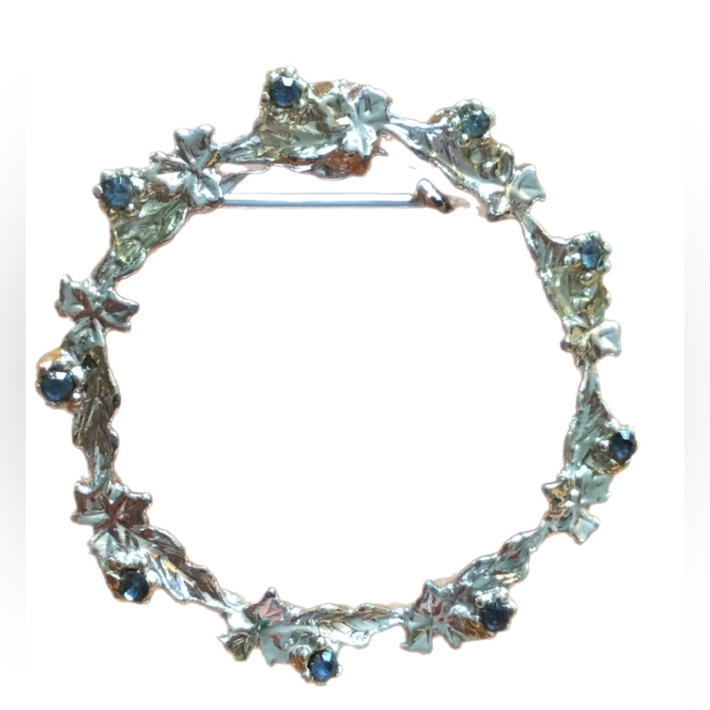 Vintage Gerry’s Silvertone Brooch with Blue Rhinestones